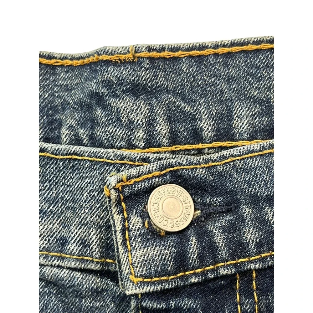 Levis 505 Regular Fit Jeans Mens 38x30 Medium Wash Blue Straight Leg Stretch